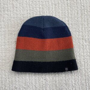 Y2K Burton Beanie Orange / Blue Striped Logo Snowboard Ski Skater 2000's Grunge